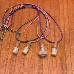 Hand filled glass globe pendants, Set of four!